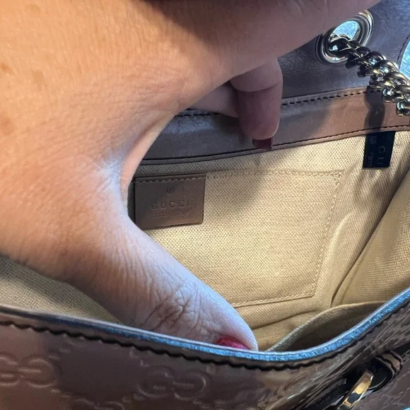 - sold Gucci Guccissima Medium  Emily Chain Cipria colored  Shoulder Bag - Picture 11 of 13